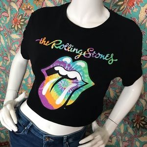2019 Official Release the Rolling Stones Cropped T-Shirt Size S-XL (Stretchy)